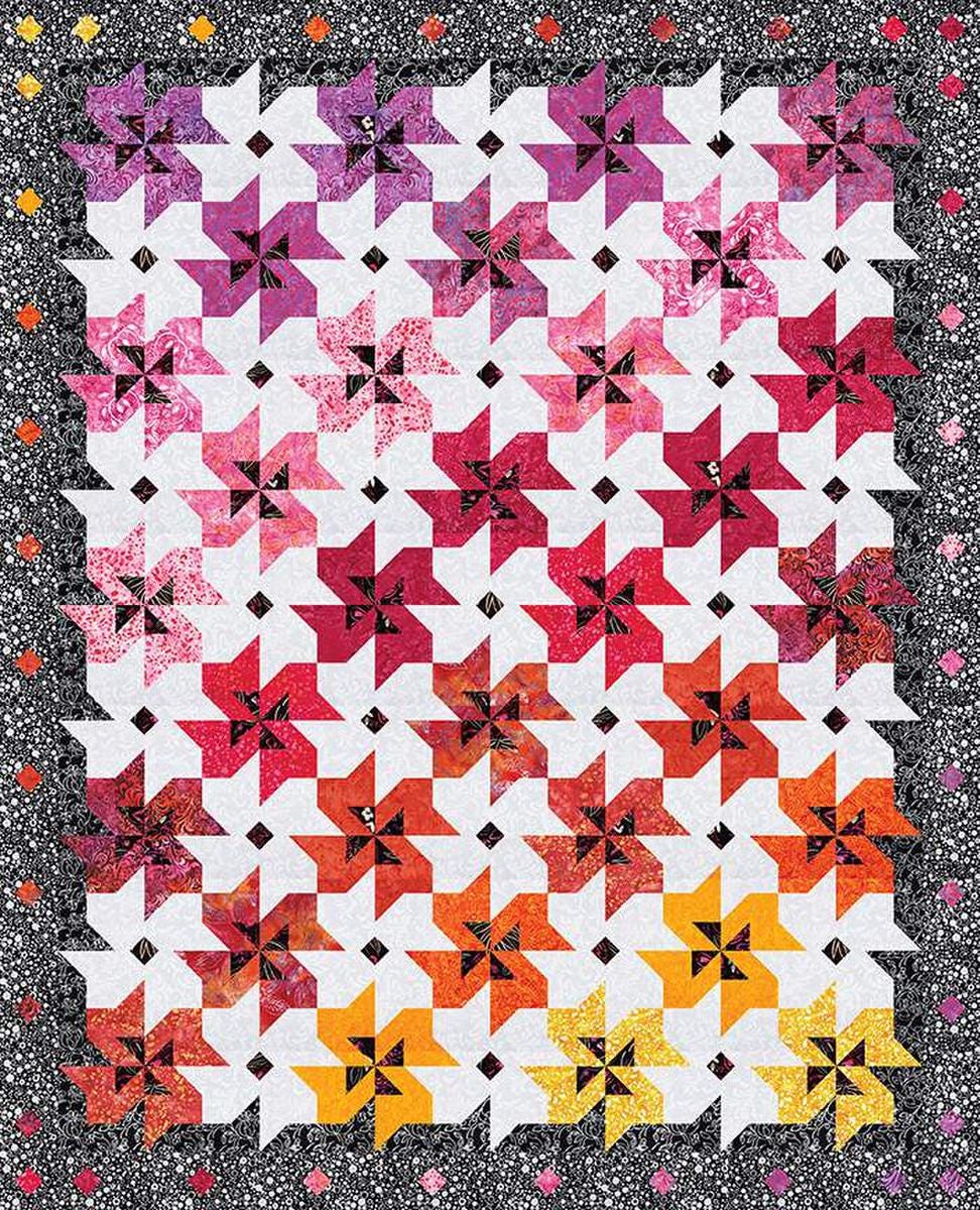 Image of the Color Shift Designs Metaphor Quilt Pattern by Riley Blake Designs. Features a batik quilt pattern. 
Cute Little Fabric Shop