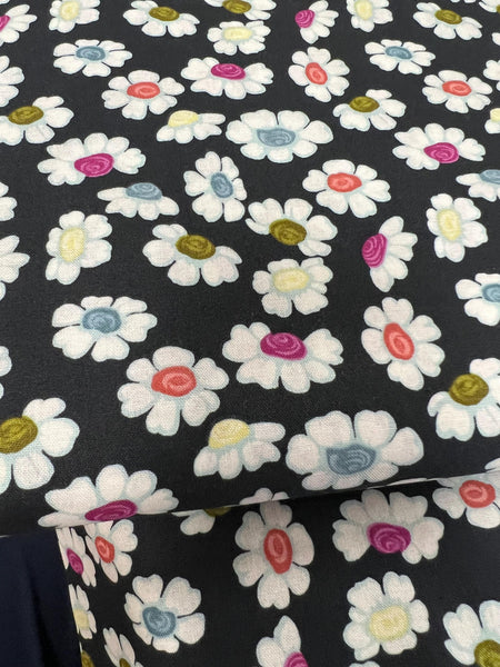 Fragrant Fields Dancing Daisies C15222 Dark Forest - Riley Blake Designs - Clusters Flowers Floral - Quilting Cotton Fabric