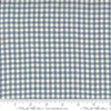 Image of the Woven Ginghams Woad Pearl quilting cotton fabric by French General for Moda Fabrics. Features printed gingham on a blue background. 
Cute Little Fabric Shop