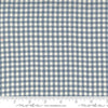 Image of the Woven Ginghams Woad Pearl quilting cotton fabric by French General for Moda Fabrics. Features printed gingham on a blue background. 
Cute Little Fabric Shop