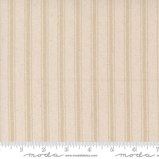 Image of the Farm And Garden Canvas Toast by Cathe Holden for Moda Fabrics. Features tan stripes on canvas. 
Cute Little Fabric Shop