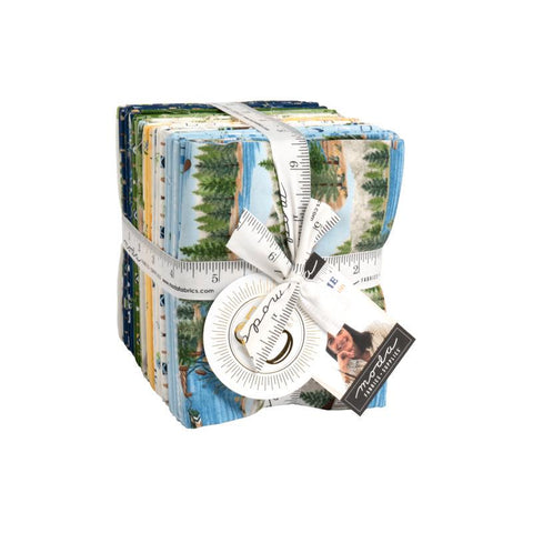 Image of the On Lake Time fat quarter bundle by Deb Strain for Moda Fabrics. Features lake themed fabrics. 
Cute Little Fabric Shop
