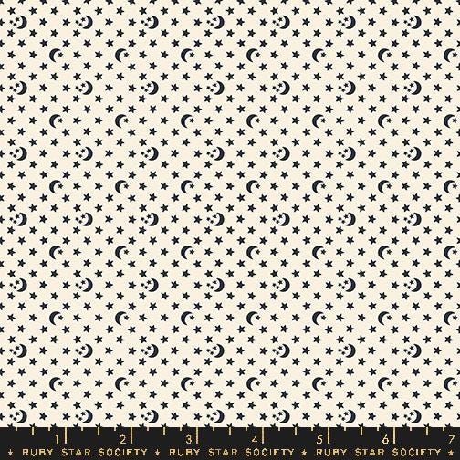 Image of the Ooh Lucky Lucky Stars Natural quilting cotton fabric by Ruby Star Society for Moda Fabrics. Features stars on a cream background. Cute Little Fabric Shop