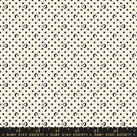 Image of the Ooh Lucky Lucky Stars Natural quilting cotton fabric by Ruby Star Society for Moda Fabrics. Features stars on a cream background. Cute Little Fabric Shop