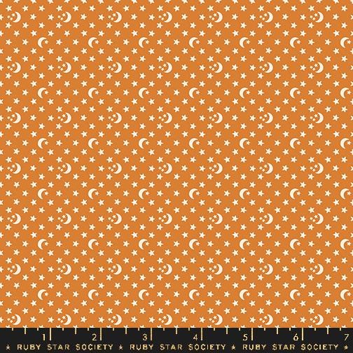 Image of the Ooh Lucky Lucky Stars Caramel quilting cotton fabric by Ruby Star Society for Moda Fabrics. Features stars on a caramel background. Cute Little Fabric Shop