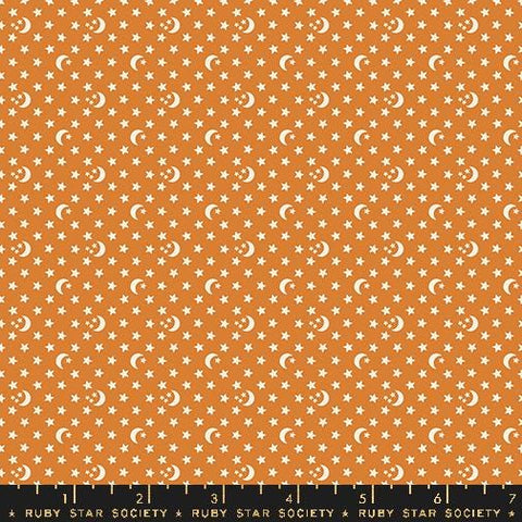 Image of the Ooh Lucky Lucky Stars Caramel quilting cotton fabric by Ruby Star Society for Moda Fabrics. Features stars on a caramel background. Cute Little Fabric Shop
