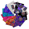 Image of the Night Night fat quarter bundle by QT Fabrics. Features bright colors and butterflies on many backgrounds. 
Cute Little Fabric Shop