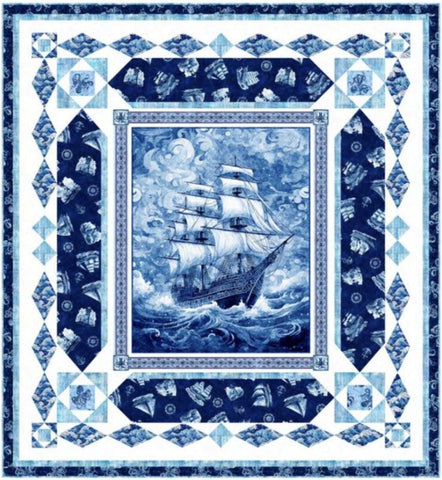Image of the Ocean Blues quilt pattern by Morris Creative Group for QT Fabrics. Features a ship on blue fabrics.
Cute Little Fabric Shop