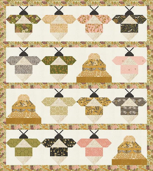 Image of the Busy Bees quilt pattern by Gingiber for Moda Fabrics. Features bees and beehives
Cute Little Fabric Shop
