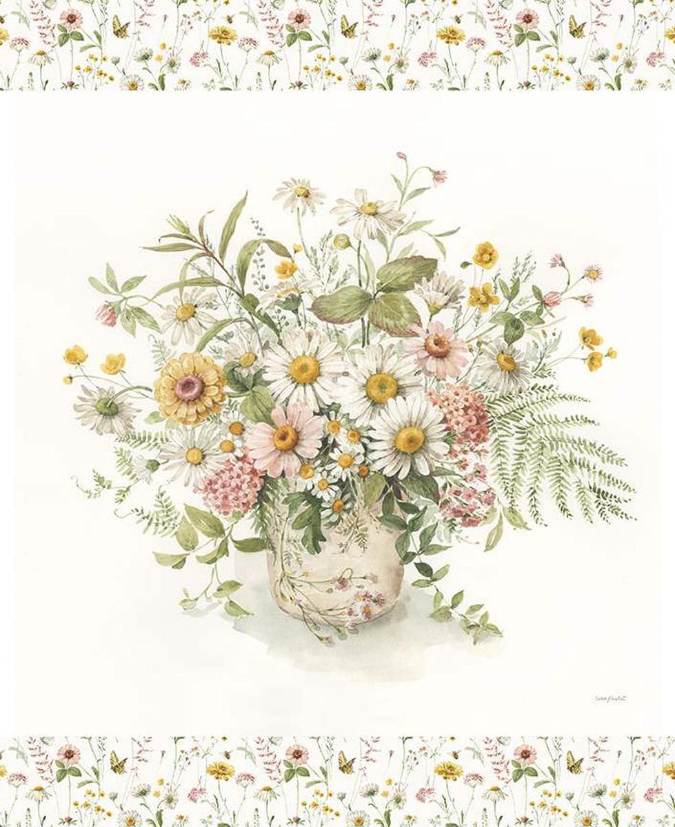 Image of the Love Me More Flower Bouquet Panel quilting cotton fabric by Lisa Audit for Riley Blake Designs. Features flowers on a panel. 
Cute Little Fabric Shop