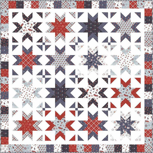 Image of the Sparklers quilt kit by Lori Whitlock for Riley Blake Designs. Features patriotic stars on a quilt.
Cute Little Fabric Shop