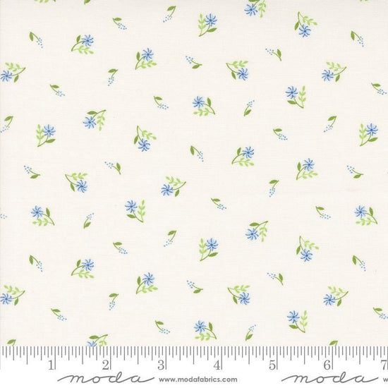 Image of the On Lake Time Flowers Cloud White quilting cotton fabric by Deb Strain for Moda Fabrics. Features flowers on a cream background. Cute Little Fabric Shop