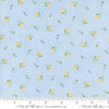 Image of the On Lake Time Flowers Sky Blue quilting cotton fabric by Deb Strain for Moda Fabrics. Features flowers on a blue background. Cute Little Fabric Shop