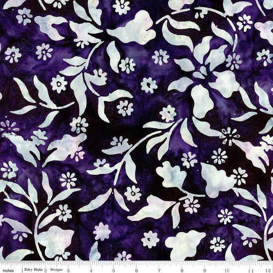 Image of the Expressions Batiks Victorian Garden Plum Dressing quilting cotton fabric by Riley Blake Designs. Features abstract patterns. 
Cute Little Fabric Shop