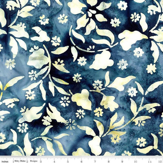 Image of the Expressions Batiks Victorian Garden Denim Bijou quilting cotton fabric by Riley Blake Designs. Features abstract patterns. 
Cute Little Fabric Shop
