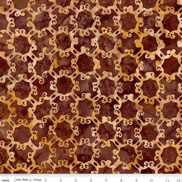 Image of the Expressions Batiks Victorian Garden Gingerbread quilting cotton fabric by Riley Blake Designs. Features abstract patterns. 
Cute Little Fabric Shop