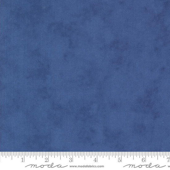 Image of the On Lake Time Solid Deep Water quilting cotton fabric by Deb Strain for Moda Fabrics. Features texture on a blue background. Cute Little Fabric Shop