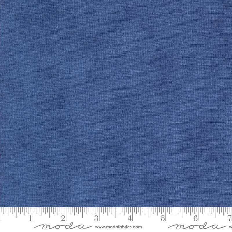 Image of the On Lake Time Solid Deep Water quilting cotton fabric by Deb Strain for Moda Fabrics. Features texture on a blue background. Cute Little Fabric Shop