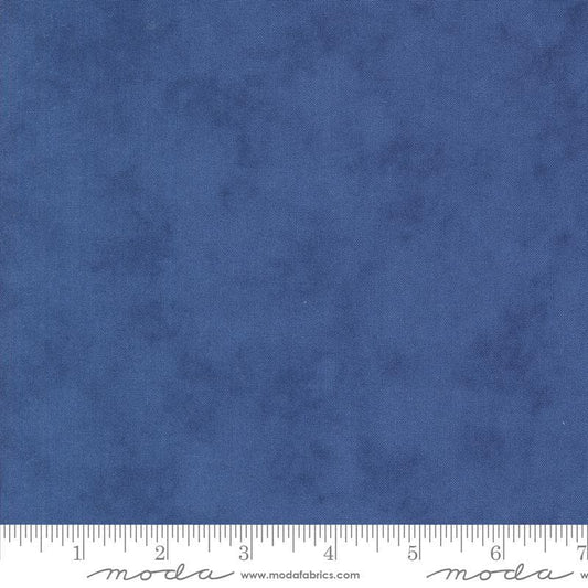 Image of the On Lake Time Solid Deep Water quilting cotton fabric by Deb Strain for Moda Fabrics. Features texture on a blue background. Cute Little Fabric Shop