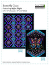 Image of the Butterfly Glass night flight quilt pattern by QT Fabrics. Features butterflies and floral patterns on two quilts. Cute Little Fabric Shop