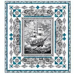 Image of the Ocean Blues quilt pattern by Morris Creative Group for QT Fabrics. Features a ship on gray fabrics.
Cute Little Fabric Shop