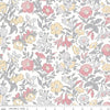 Image of the Wide Width Collection Mamie Field B quilting cotton fabric by Riley Blake Designs. Features floral fabrics on a white background. Cute Little Fabric Shop