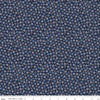 Image of the Yacht Club Toss Navy quilting cotton fabric by Amanda Niederhauser for Riley Blake Designs. Features boat symbols on a blue background. Cute Little Fabric Shop