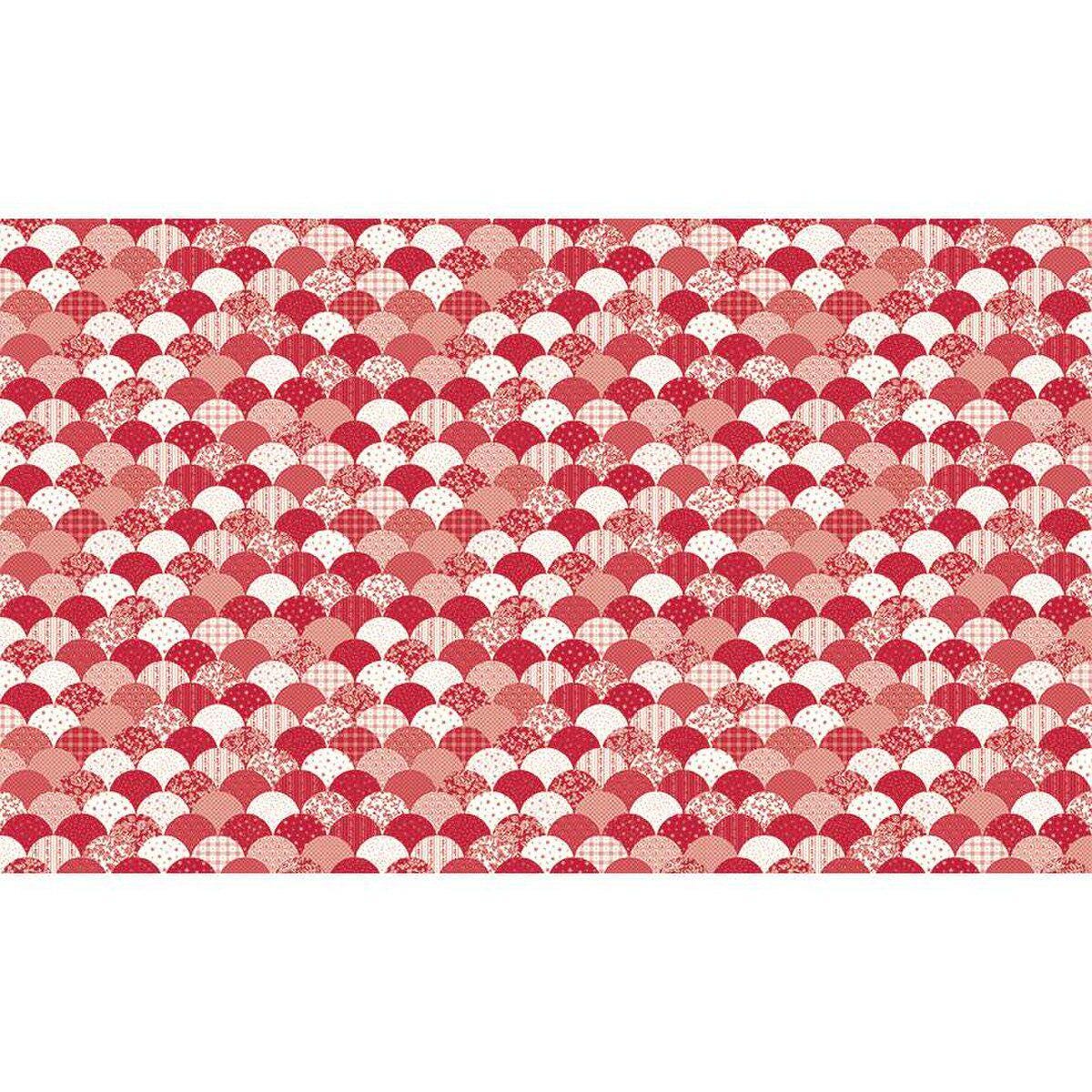 Image of the Double Lush Velvet Red Delicious Scallops quilting cotton fabric by Riley Blake Designs. Features a scalloped pattern on velvet. 
Cute Little Fabric Shop