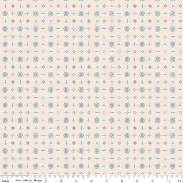 Image of the Americana Lincoln Latte quilting cotton fabric by Lori Holt for Riley Blake Designs. Features flowers on a cream background. Cute Little Fabric Shop