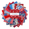 Image of the Expressions Batiks Let Freedom Reign 10 inch Stacker by Riley Blake Designs. Features patriotic themed fabric. 
Cute Little Fabric Shop