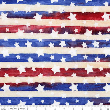 Image of the Expressions Batiks Let Freedom Reign Fireworks quilting cotton fabric by Riley Blake Designs. Features patriotic fabrics. 
Cute Little Fabric Shop