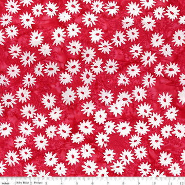 Image of the Expressions Batiks Let Freedom Reign Soft Red quilting cotton fabric by Riley Blake Designs. Features patriotic fabrics. 
Cute Little Fabric Shop