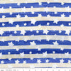Image of the Expressions Batiks Let Freedom Reign Blueprint Matte quilting cotton fabric by Riley Blake Designs. Features stars on a blue background.
Cute Little Fabric Shop