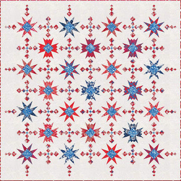 Image of the Expressions Batiks Star Chart Quilt Kit
by Riley Blake Designs. Features a batik quilt with stars. 
Cute Little Fabric Shop