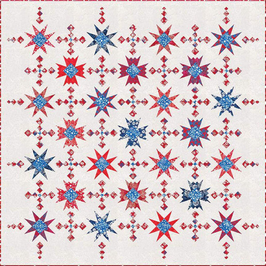 Image of the Expressions Batiks Star Chart Quilt Kit
by Riley Blake Designs. Features a batik quilt with stars. 
Cute Little Fabric Shop