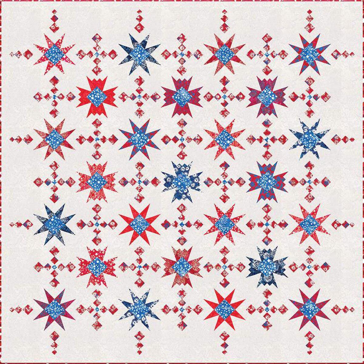 Image of the Expressions Batiks Star Chart Quilt Kit
by Riley Blake Designs. Features a batik quilt with stars. 
Cute Little Fabric Shop