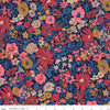 Image of the Wide Width Collection Malvern Field B quilting cotton fabric by Riley Blake Designs. Features floral fabrics on a blue background. Cute Little Fabric Shop