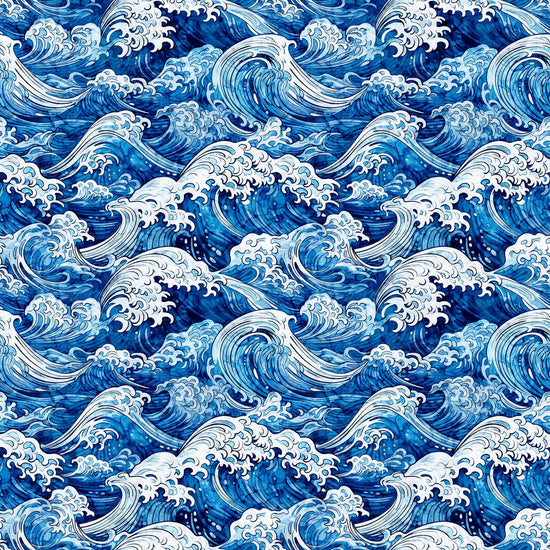 Image of the Ocean Blues Ocean Waves quilting cotton fabric for QT Fabrics. Features stripes on blue backgrounds.
Cute Little Fabric Shop