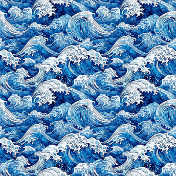 Image of the Ocean Blues Ocean Waves quilting cotton fabric for QT Fabrics. Features stripes on blue backgrounds.
Cute Little Fabric Shop