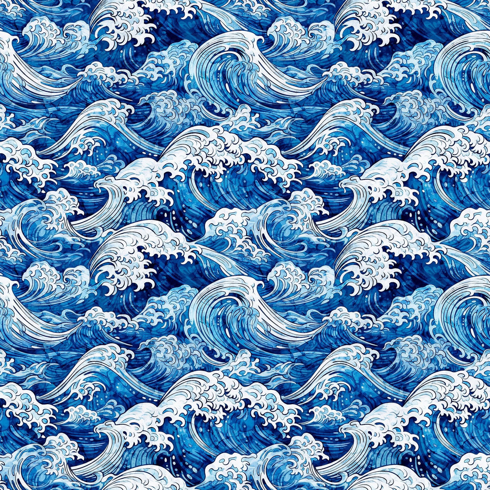 Image of the Ocean Blues Ocean Waves quilting cotton fabric for QT Fabrics. Features stripes on blue backgrounds.
Cute Little Fabric Shop