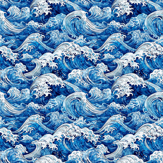 Image of the Ocean Blues Ocean Waves quilting cotton fabric for QT Fabrics. Features stripes on blue backgrounds.
Cute Little Fabric Shop