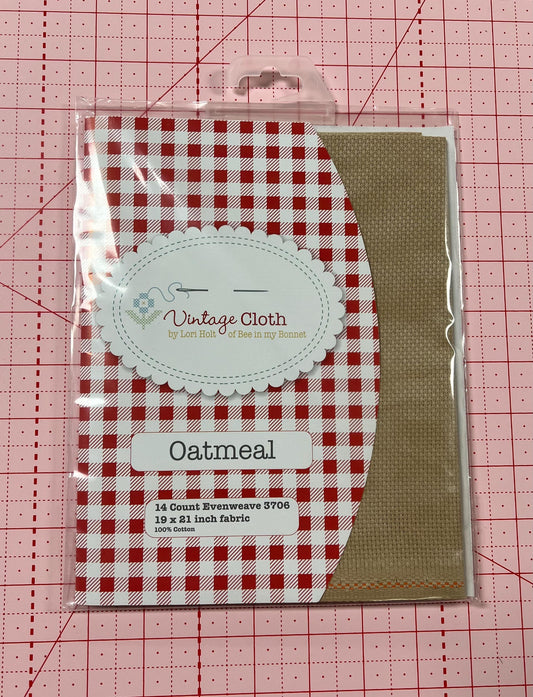 SALE Lori Holt Vintage Cloth 14-Count VC18 Aida Oatmeal  - Riley Blake Designs - 19" x 21" Cotton - Counted Cross Stitch