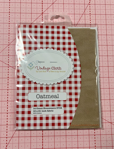 SALE Lori Holt Vintage Cloth 14-Count VC18 Aida Oatmeal  - Riley Blake Designs - 19" x 21" Cotton - Counted Cross Stitch