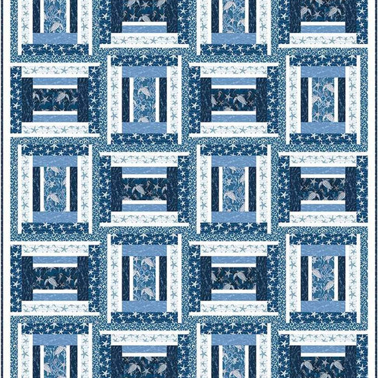 Image of the Underwater Maze by Pine Tree Country Quilts for Riley Blake Designs. Features blue fabrics on a quilt.
Cute Little Fabric Shop