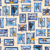 Image of the Patriot Army Patch Cream quilting cotton fabric by QT Fabrics. Features icons on a cream background. Cute Little Fabric Shop