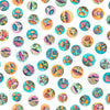 Image of the Spring Bling Mushroom Medallions White quilting cotton fabric. Features mushrooms on a white background. Cute Little Fabric Shop
