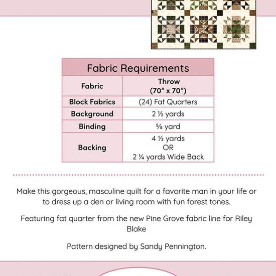 Image of the Big Ben Quilt Pattern by Aria & Ava Quilts for Riley Blake Design. Features a square brown quilt. 
Cute Little Fabric Shop