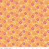 Image of the Vibrance Abloom Marmalade quilting cotton fabric by Leslie Ryan for Riley Blake Designs. Features flowers on an orange background. Cute Little Fabric Shop