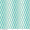 Image of the Vibrance Triangle Gingham Aqua quilting cotton fabric by Leslie Ryan for Riley Blake Designs. Features triangles on a blue background. Cute Little Fabric Shop