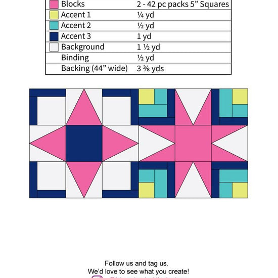 Image of the Prismatic Compass quilt pattern by Blooming Boldly Designs for Riley Blake Designs. Features geometric shapes on a quilt.
Cute Little Fabric Shop